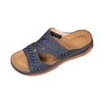 thumbnail image 3 of Willtoo Womens Wedge Orthopedic Sandals Leather Dressy Sandal Non-Slip Comfortable Walking Casual Slip on Summer Beach Shoes, 3 of 7
