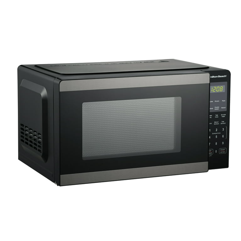 Hamilton Beach 0.9 Cu. ft. Countertop Microwave Oven, 900 Watts, Black Stainless Steel