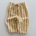 thumbnail image 5 of Boys' Cotton Linen Harem Bloomers Pants for Baby Toddler Striped Bloomer Elastic Basic Harem Pants Joggers for 0-5 Years, 5 of 6