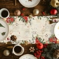 thumbnail image 5 of Christmas Dresser Scarf Farmhouse, Dining Table Decorations for Wedding/Parties, Red Snowman Xmas Tree Snowflake Winter Bird Table Runner 120 Inches Long for Kitchen Dining, 13 x 120 In, 5 of 9