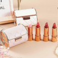 thumbnail image 3 of Lipstick pink bag four pieces (B) $Luxury pet leather bag lipstick set gift box non-stick cup non-fading lip balm gift, 3 of 5