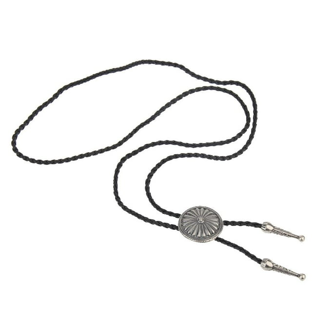 Western Daisy Leather Bolo Tie Cosplay Bootlace - Bronce Plata Hugo Collar occidental del vaquero
