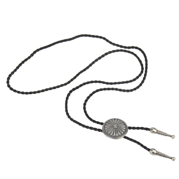 Western Daisy Leather Bolo Tie Cosplay Bootlace - Bronce Plata Hugo Collar occidental del vaquero