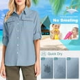 thumbnail image 5 of FEN AI Womens UPF 50+ Long Sleeve Button Down Shirts Quick Dry Fishing Hiking Gardening Shirts Blue, 5 of 8