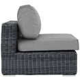 thumbnail image 2 of Modway Summon Aluminum and Rattan Patio Armless Sofa Chair in Canvas/Gray, 2 of 3