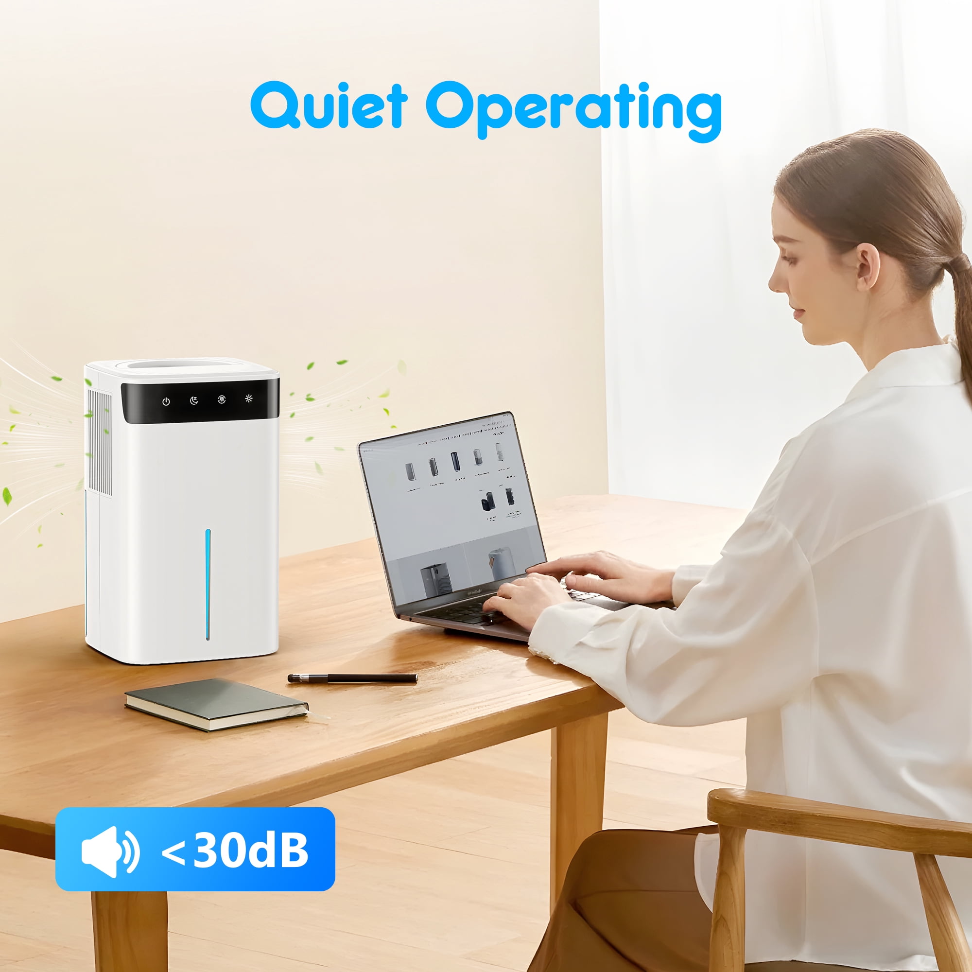 Aootek Dehumidifier,Small Dehumidifier for Home,LED Light,Automatic Defrosting,Ultra Quiet,Up to 1200 Sq ft