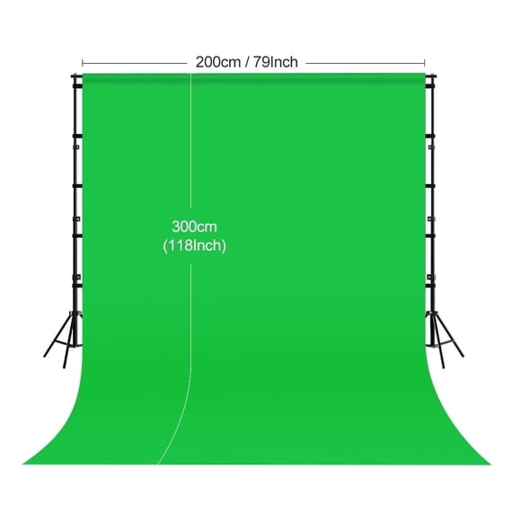 GAINVANE Telón de Fondo de Tela Verde de 7x10 Pies para Transmisión, Juegos, Transmisión y Más