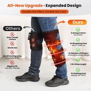 Knee Massager with Heat & Vibration, Large Heating Pad for Thigh & Knee & Calf Discomfort Relief, Knee Heated Brace Leg Massager 3X Coverage,5 Vibration Modes 3 Heat Levels,AC Adapter Heating Faster