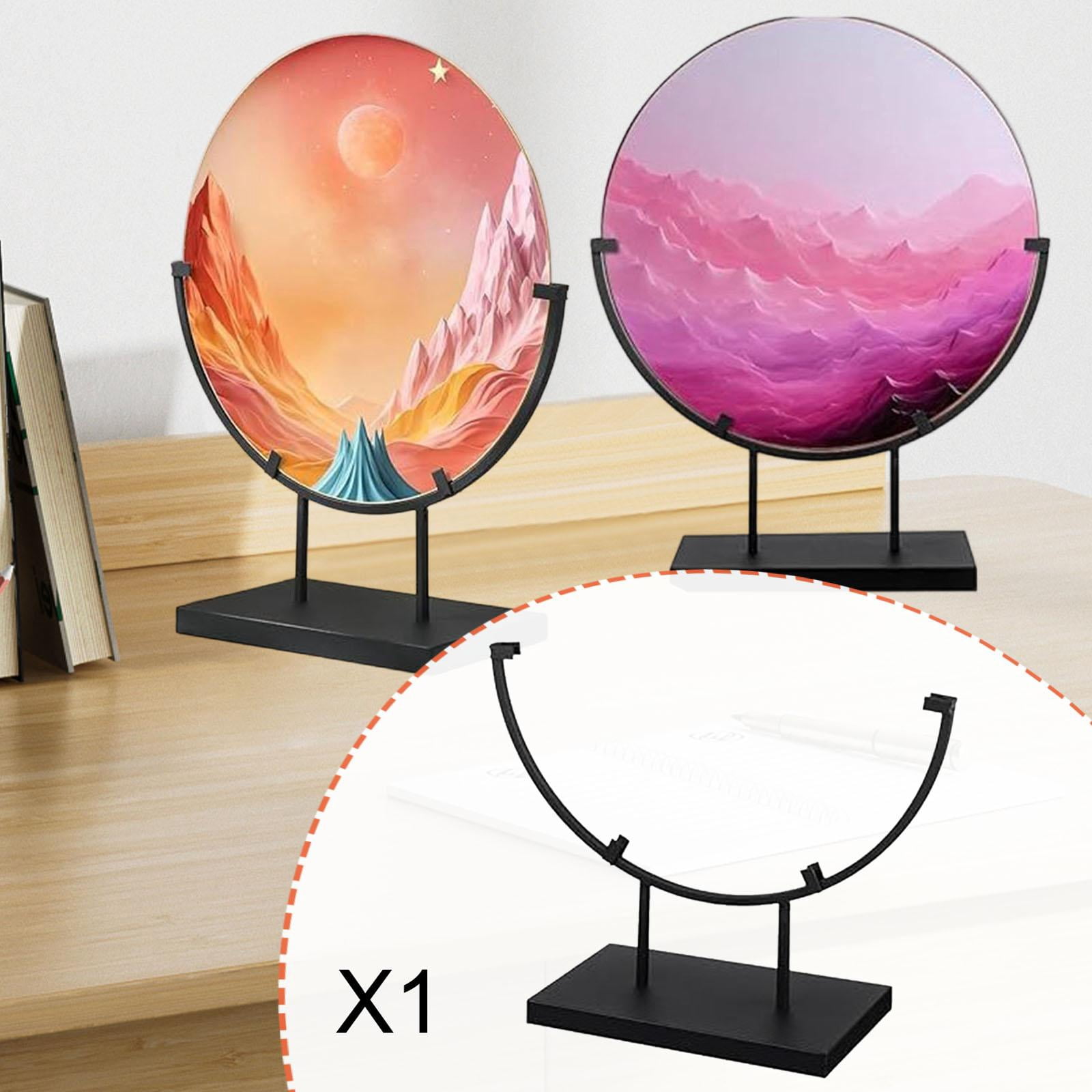 Baoblaze Classic Semicircle Metal Stand Decorative Glass Art Easel Table Panel Holder for 10 inch