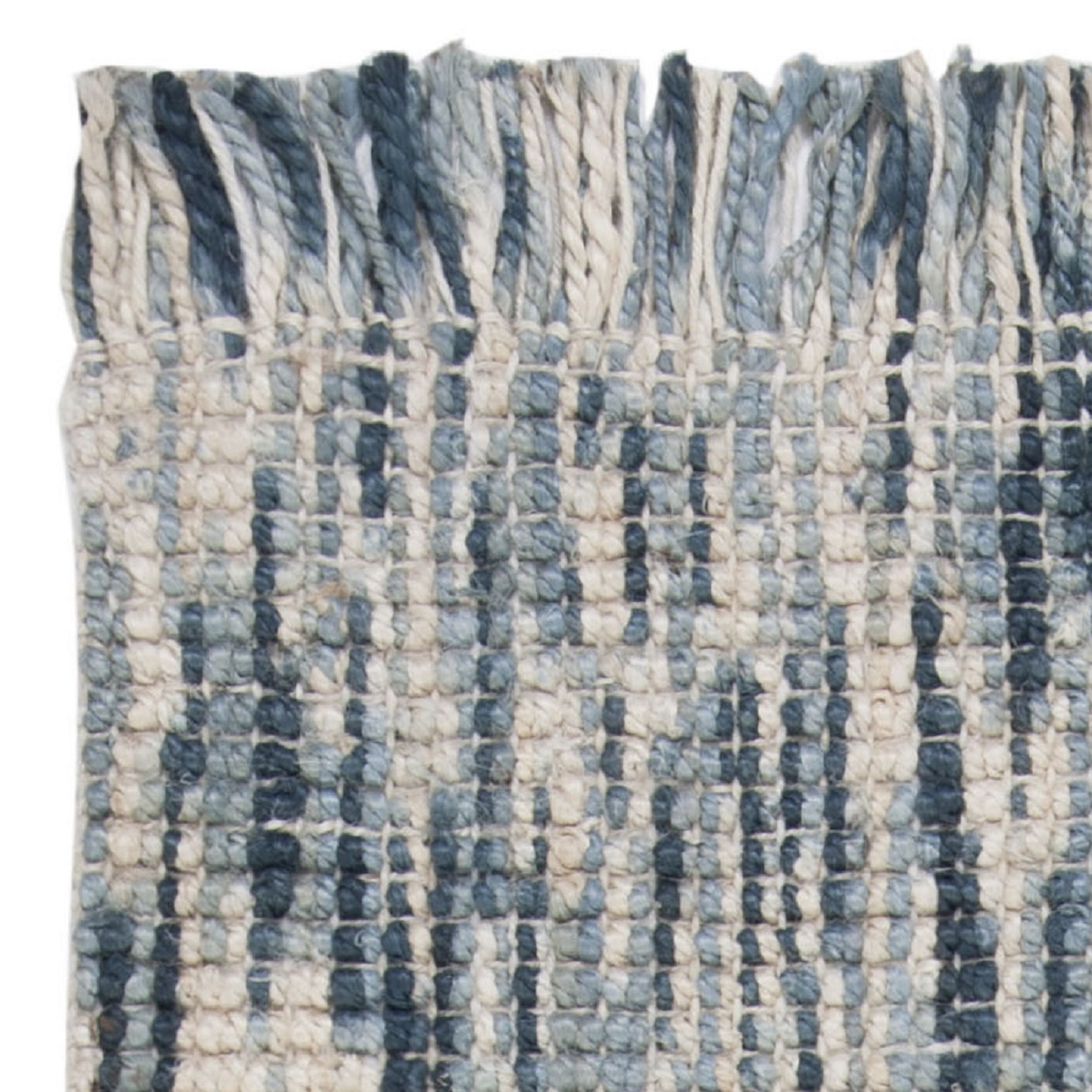 SAFAVIEH Natural Fiber Michayla Abstract Jute Runner Rug, Blue/Ivory, 2'6" x 8'