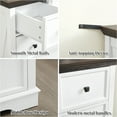 thumbnail image 5 of PORKISS 6 Drawers Dresser, Wooden Tall Chest of Drawers, Modern Clothes Storage Drawers Cabinet with Metal Handles, Freestanding Storage Dresser Tower for Living Room, White, 5 of 10