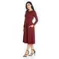 thumbnail image 2 of 24/7 Comfort Apparel Women's Long Sleeve Fit and Flare Midi Dress, 2 of 4