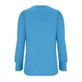 thumbnail image 3 of Sweaters for Women Long Sleeve V Neck Shirts Lightweight Casual Tunic Tops Shrug Shoulder Elegant Clothes Blue,S, 3 of 6