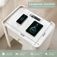 thumbnail image 4 of SinCiDo Modern Nightstand Set of 2 with Storage Drawer, 23.6" Tall Curved Bedside Table with Charging Station for Bedroom, Living Room, 4 of 7