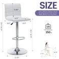 thumbnail image 4 of Bar Stools Set of 2, 360° Swivel Modern Square Bar Stool with Back, PU Leather Adjustable Height BarStools for Kitchen Dining Cafe, White, 4 of 10