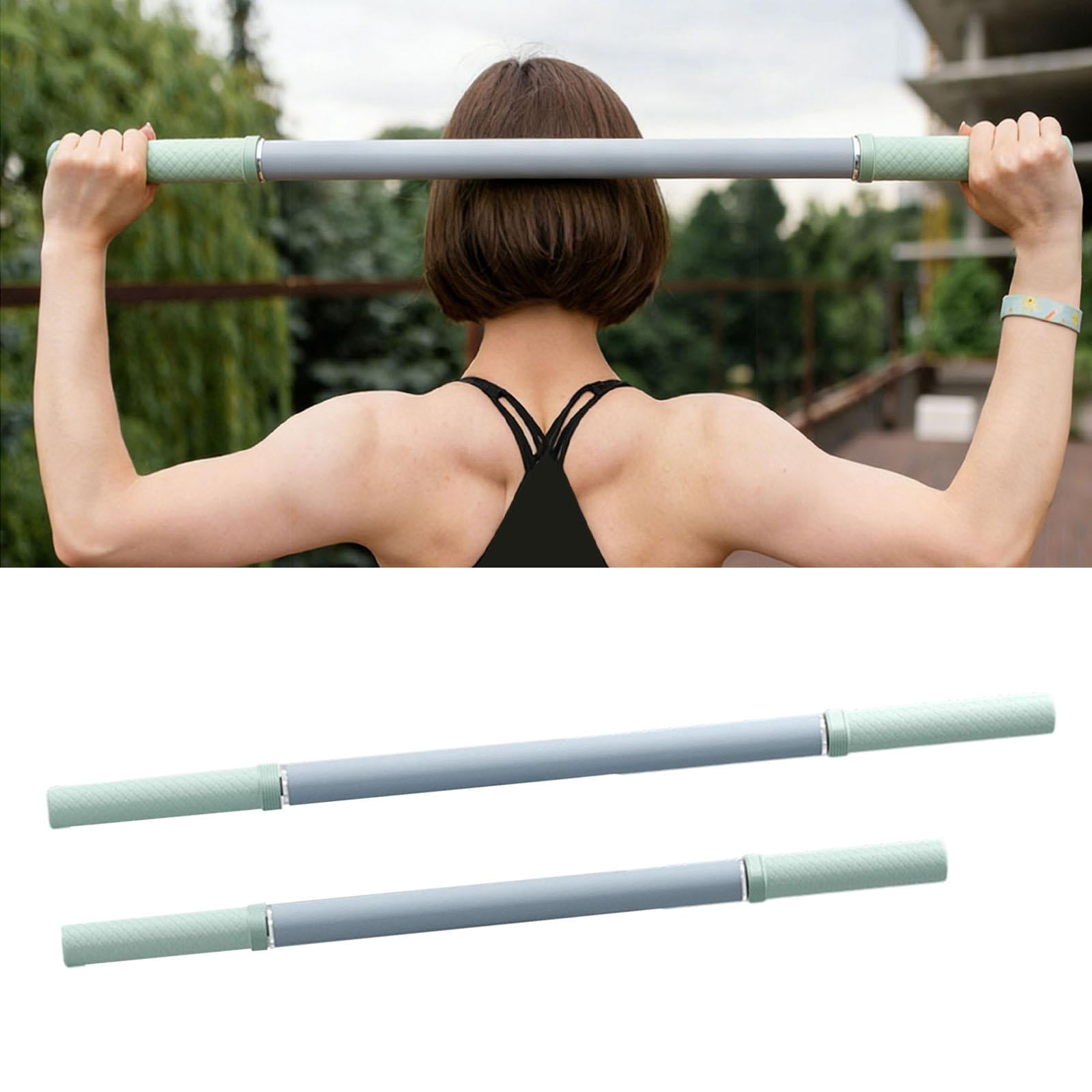 Baoblaze 2 Pieces Massage Roller Stick Comfortable Multipurpose Yoga Stretching Tool Body silver