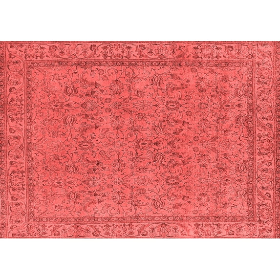 Ahgly Company Indoor Rectangle Oriental Red Industrial Area Rugs, 7' x 10'