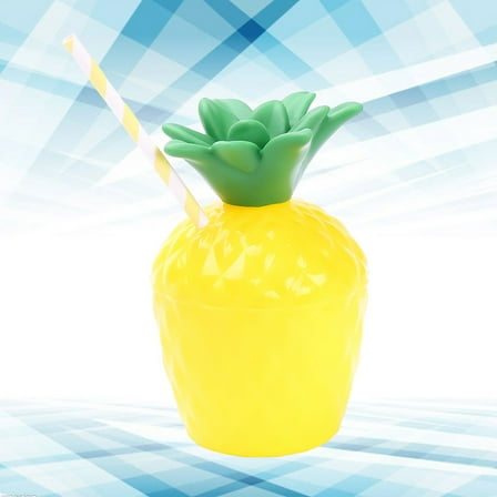 FRCOLOR Adorable Pineapple Design Drink Cups for Tropical Beach Themed Parties Made of Sturdy Plastic Yellow Color