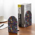 thumbnail image 5 of Picia Flowers And Birds Pattern Wood Bookends for Shelves,Non-slip Bookends, Heavy Duty Wooden Bookend Support,1 Pair, 5 of 8
