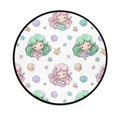 thumbnail image 2 of 36.2 Inch Round Floor Mat Cute Mermaid Pattern Carpet Decor Rug for Living Room Bedroom, 2 of 6