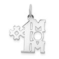 thumbnail image 1 of FB Jewels Sterling Silver Rhodium-plated # 1 Mom Polished Charm, 1 of 4