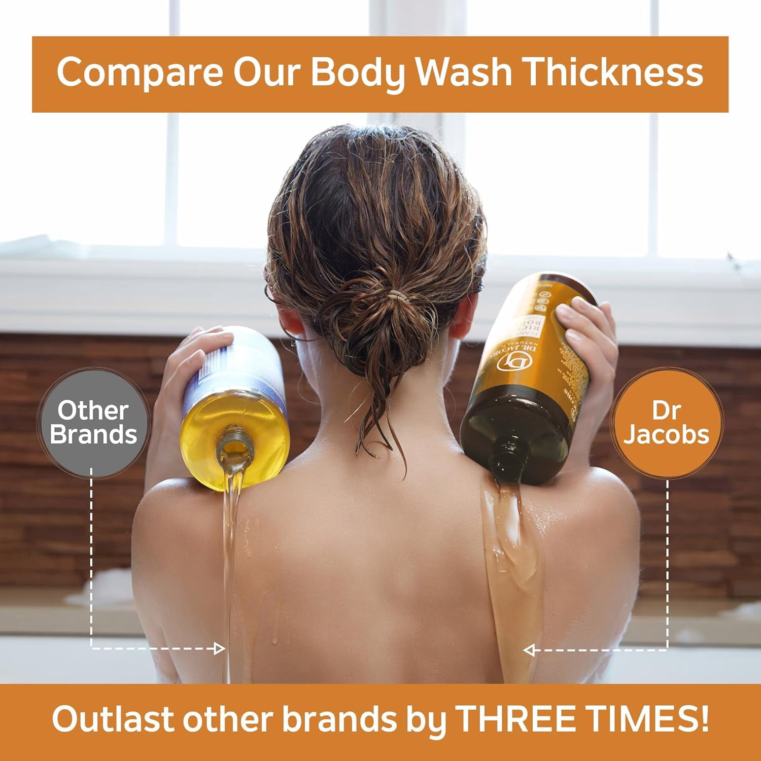 Dr Jacobs Naturals Castile Soap Body Wash Plant Based Liquid Soap, Orange & Ginger 32 Oz 2-Pack