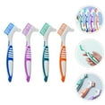 thumbnail image 4 of 4pcs Denture Brush Double Side Toothbrush Multi-Layered Bristles Hard Denture Toothbrushes Teeth Cleaning Brush For Denture, 4 of 5