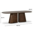 thumbnail image 5 of Pemberly Row Contemporary Brown Burl Oval 87 inch Dining Table, 5 of 5