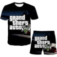 thumbnail image 2 of Traje de moda para niño, conjunto de ropa informal de verano, Top corto, 2 uds., conjunto de ropa para bebé, juego Grand Theft Auto, GTA 5, trajes para niños, ropa 7T Gao Jinjia LED, 2 of 2