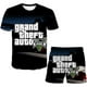 thumbnail image 2 of Traje de moda para niño, conjunto de ropa informal de verano, Top corto, 2 uds., conjunto de ropa para bebé, juego Grand Theft Auto, GTA 5, trajes para niños, ropa 12M Gao Jinjia LED, 2 of 2