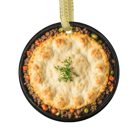 Shepherds Pie Dish Dinner Comfort Food Lovers Foodie Novelty Holiday Christmas Ornament Xmas Tree Gift (Flat Design Printed on Ceramic, NOT 3D)