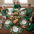 thumbnail image 5 of Round Woven Placemats set of 8, Happy St. Patrick's Day Washable & Heat Resistan-t Plastic Wipeable Placemats for Round Table Cute Green Clovers Black Clouds Kitchen Dining Table Decor, 13in,, 5 of 9