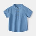 thumbnail image 6 of LYMAYTER Kids Toddler Boys Casual T-Shirt Baby Solid Color Short Sleeve Tops for 1-6 Years Summer Cotton Lapel Tees Shirts, 6 of 9