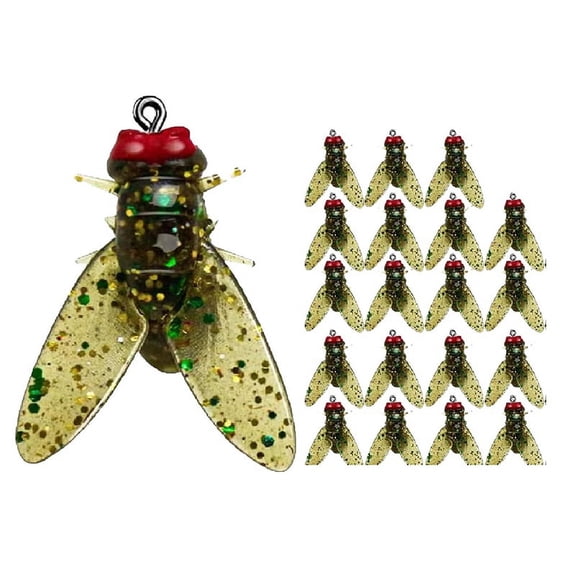 Yellow Fly Fishing Bait, Lure Fly Fishing Bait with Insect Lure,20 x fly fishing lure,Yellow