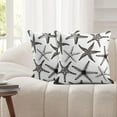 thumbnail image 2 of Set of 2 Throw Pillow Covers Beach Ocean Coastal Black Starfish Decorative Pillow Cases Home Decor Standard Square 18x18 Inches Summer White Pillowcases, 2 of 5