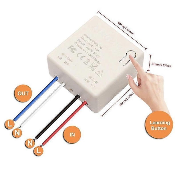 Interruptor de luz inalámbrico inteligente universal RF 433Mhz para panel de pared con control remoto
