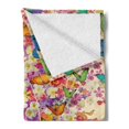 thumbnail image 2 of Butterfly Soft Flannel Fleece Throw Blanket, Colorful Flying Spring Moths in a Book, Cozy Plush for Indoor and Outdoor Use, 70" x 90", Apple Green Multicolor, by Ambesonne, 2 of 5