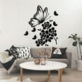 thumbnail image 1 of Butterfly Flowers Butterflies Flower Silhouette Wall Sticker Art Decal for Girls Boys Kids Room Bedroom Nursery Kindergarten House Fun Home Decor Stickers Wall Art Vinyl Decoration Size (40x35 inch), 1 of 3