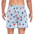 thumbnail image 2 of FORMRS Mens Swim Trunks Mesh Liner Quick Dry Casual Beach Board Shorts with Pockets, Sizes S-2XL, Blue Cartoon Paw Pattern, 2 of 9