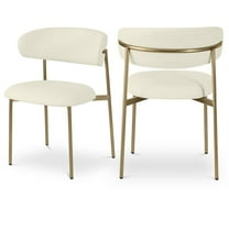 Meridian Furniture Lupita Cream Vegan Leather Dining Chair (Set of 2)