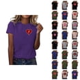 thumbnail image 1 of T-shirts pour Femmes de la Saint-Valentin 2026 Mode Manches Courtes Col Rond avec Cœur Graphique, 1 of 4