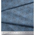 thumbnail image 2 of Soimoi Blue Moss Georgette Fabric Brush Stroke Abstract Print Fabric by the Yard 42 Inch Wide, 2 of 3