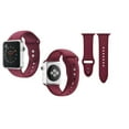 thumbnail image 3 of Apple Watch Soft Silicone Replacement Bands 38 mm Series 1/2/3/Nike+ with Full Body Clear Hard Case Screen Protector iWatch Wristband - Burgundy, 3 of 4