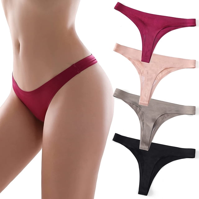 Paquete de 4 bragas invisibles para mujer, ropa interior sin costuras, bragas Cheekie para mujer XXXL Jormftte WMZY-300-5