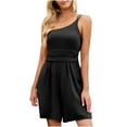 thumbnail image 2 of HUPOM Womens Shorts For Summer Pull On Shorts Women Pleated High Long Playing Black M, 2 of 8