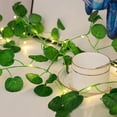 thumbnail image 4 of Ruanlalo String Light Battery Operated Clear Veins Realistic Looking Vibrant Color Energy-saving Decorative Extra-Long Wedding Party Artificial Green Leaf String Light Party Supplies A, 4 of 6