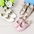 thumbnail image 5 of Zecgelong Children Shoes White Leather Shoes Bowknot Girls Princess Shoes Single Shoes Performance Shoes Kids Sneakers Girls Size US:9.5 Gold, 5 of 5