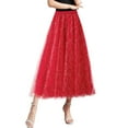 thumbnail image 2 of Women Mid Length Sequin Skirt Dance Party A Line High Waisted Skirt Holiday Party Pleated Half Skirts Girls Poodle Skirt Raffia Table Skirt Cute Skirts for Teens under Skirt Fluff Skirt Can Can Skirt, 2 of 5