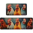 thumbnail image 2 of Rooster Kitchen Rug Sets 2 Piece Farmhouse Kitchen Mats for Floor Non Slip Washable Thin Kitchen Area Rug Floor Mat Waterproof Hallway Laundry Room Runner Rug 17x29 and 17x47 Inch, 2 of 6