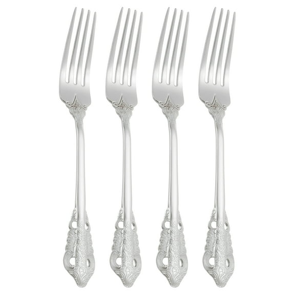 Uxcell 4 Pcs Salad Forks, 8.3 Inches Stainless Steel Dessert Forks, Mirror Polished, Dishwasher Safe, Tiny Forks for Small Desserts, Cocktails, Silver